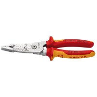 Knipex VDE Wire Stripper Metric with Multi-Component Grips Chrome-Plated 200mm - 13 76 200 ME
