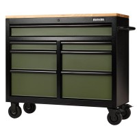 BUNKER Workbench Roller Tool Cabinet, 7 Drawer, 41\" Green - 08221