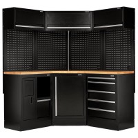 BUNKER Modular Storage Corner Combo with Hardwood Worktop (18 Piece) - 31640