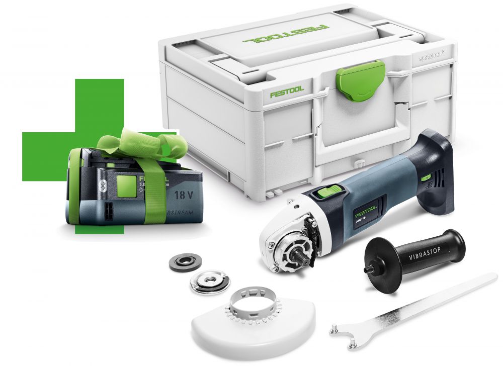 Festool 577595 Cordless Angle Grinder Agc 18 125 E Basic Battery   Down Tr Agc18 125basic50 577031 Sod 01b 