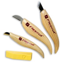 Flexcut 3 Piece Chip Carving Knife Set with Compound - KN115